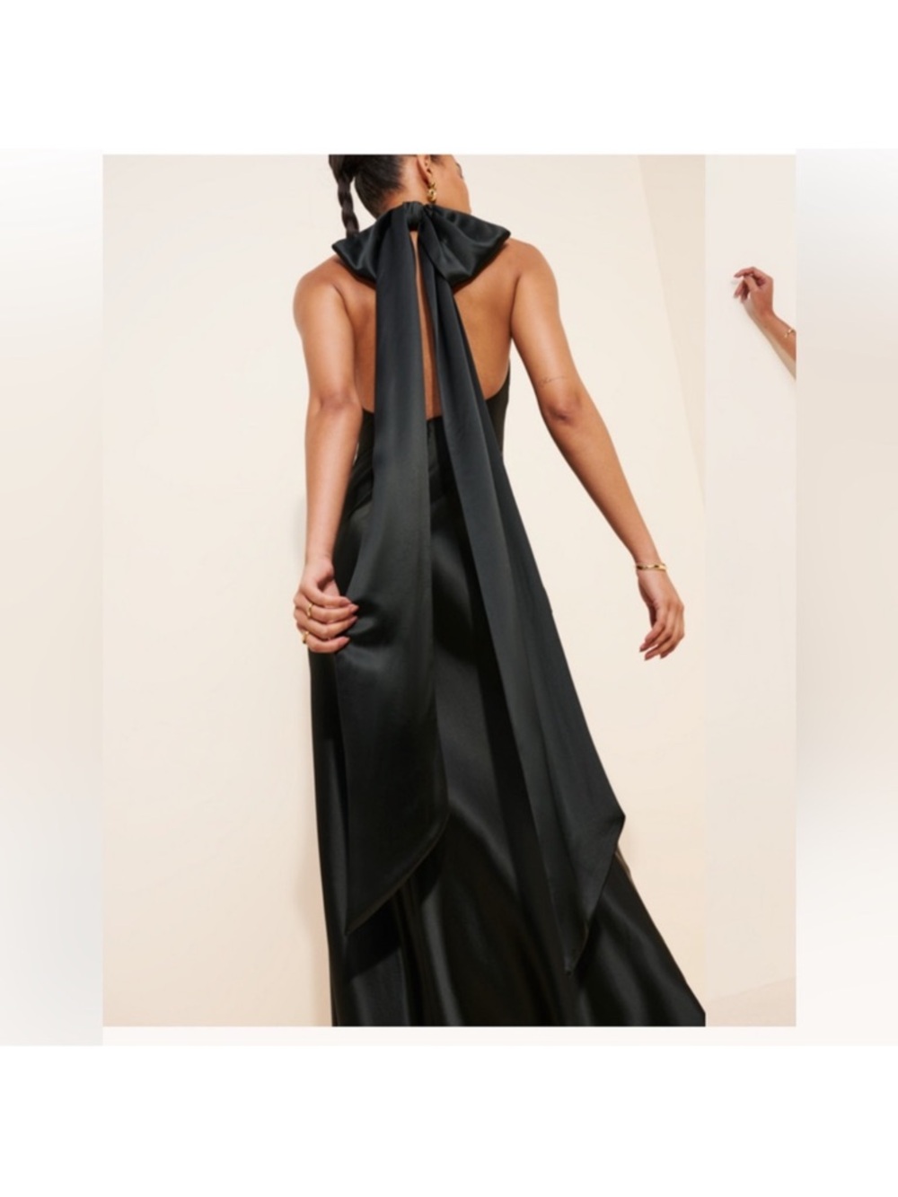 Misha Black Back-Tie Evening Dress - Women Dresses
